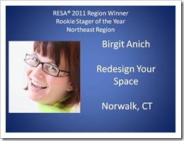 Birgit Anich Rookie Stager 2011 | RESA Convention 2011–What a Great Experience this was - Rookie-Stager-of-the-Year-Northeast